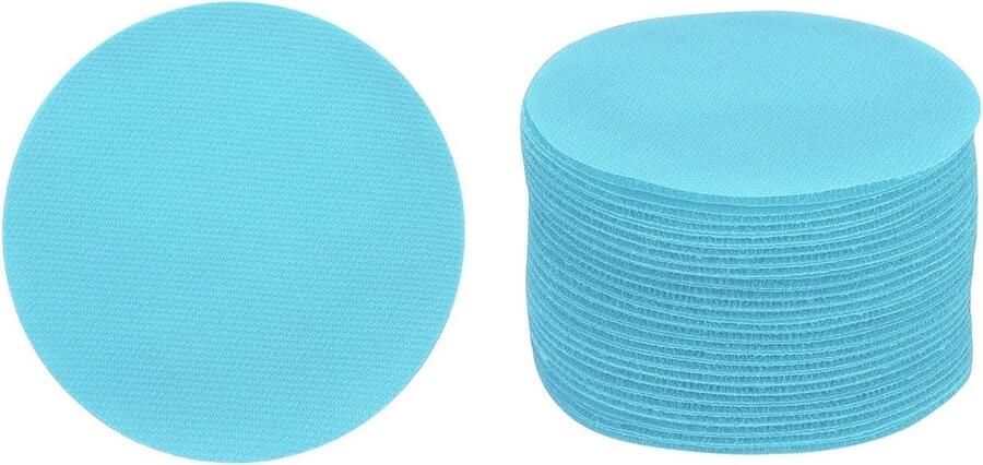 Allecto Plus 48 stuks tapijtmarkeringen 10 cm cirkelpunten voor tapijt Aula kleuterleraren stoelen lichtblauw Flexibel en Duurzaam