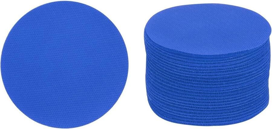 Allecto plus 48 stuks tapijtmarkeringen 10 cm cirkelpunten voor tapijt in Aula en kleuterklas flexibele stoelen blauw