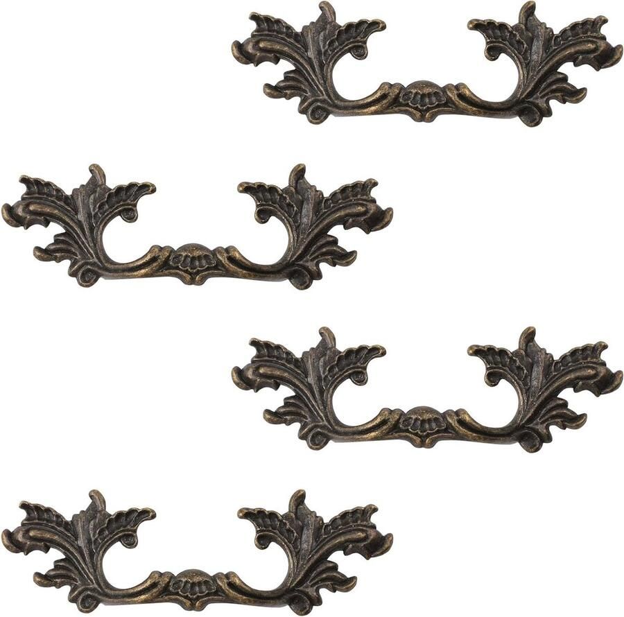 Allecto plus 4.8 Vintage Stijl Lommerrijke Dade Trekt 4 stks Antieke Handgrepen voor Keuken Slaapkamer Badkamer Groen Brons met Europese Kast Knop Hardware