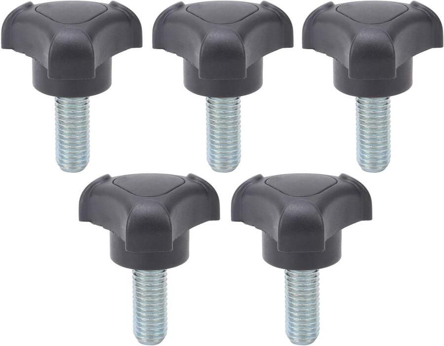 Allecto Plus Set van 5 driehoekige kunststof handgrepen M10 25 mm kartelschroef