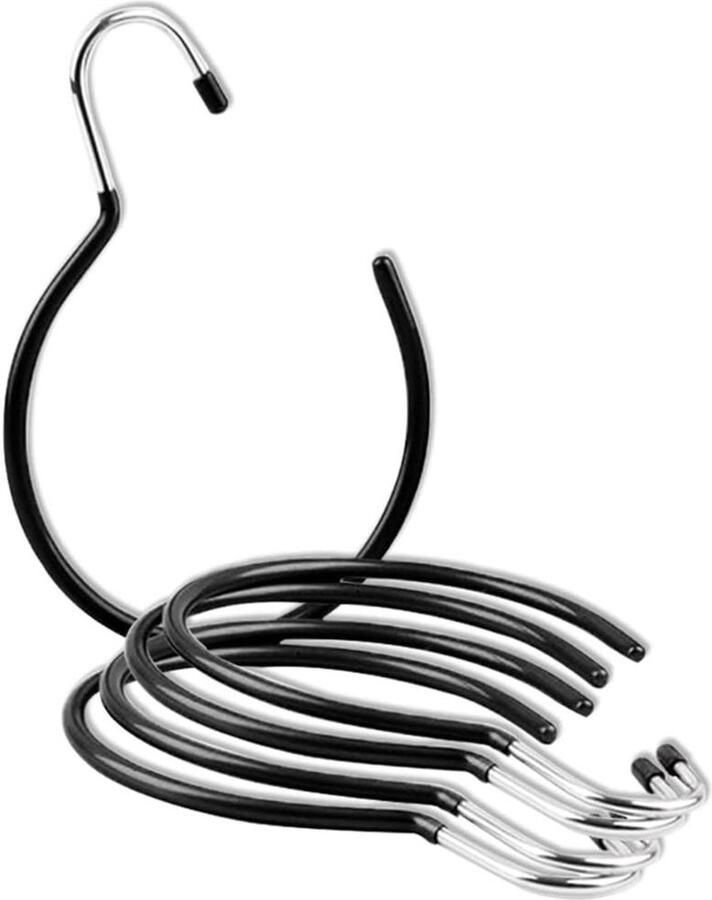 Allecto Plus 5-delige set ringen voor kledingkast met haken voor riemen sjaals hoeden en handtassen