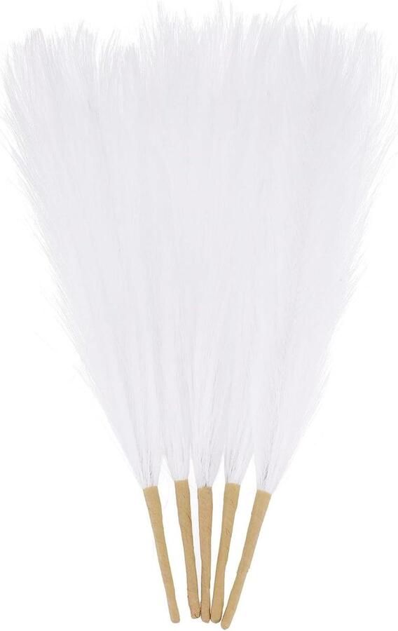 Allecto plus 5 stuks gedroogde faux pampasgras 43 cm decoratie herfst huis vaas wit vloeren tafel bruiloftsdecoraties