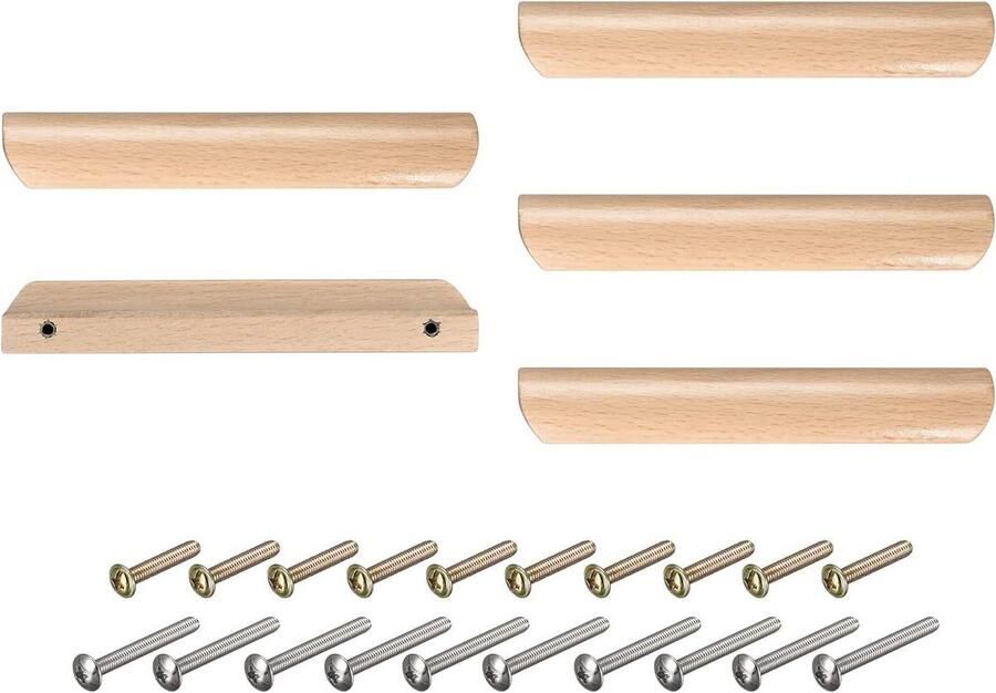 Allecto plus 5 stuks houten handgrepen 160 mm gatafstand keuken meubels lade kast