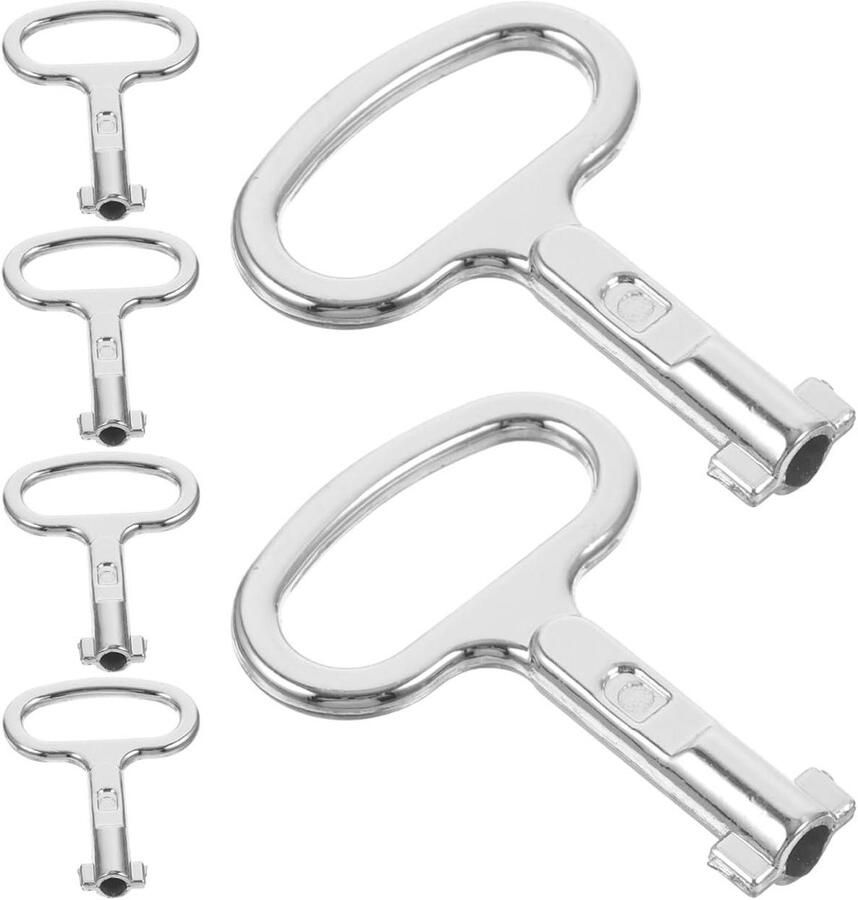 Allecto Plus 6-delige set sleutels voor kasten en meters utility-sleutel schakelkastsleutel watermeter ventielsleutel