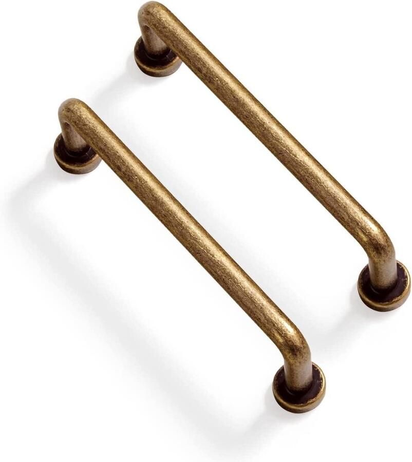 Allecto Plus 6-pack antiek bronzen kastgrepen 128mm gatafstand voor keukenkasten en meubels