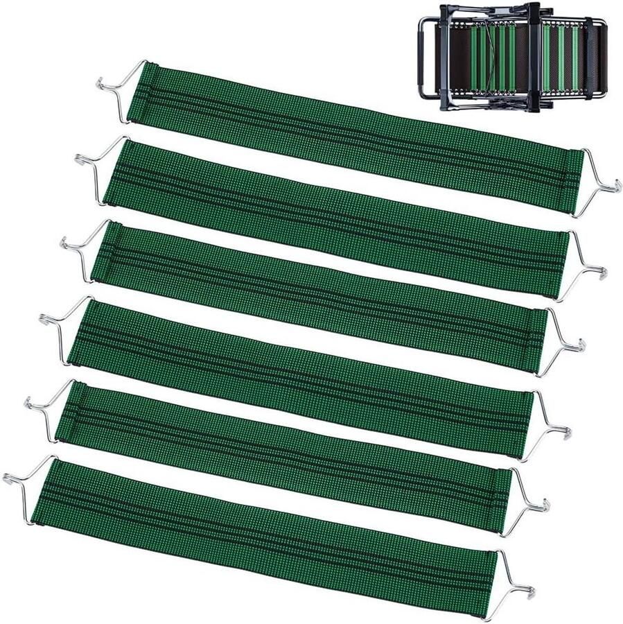 Allecto plus 6 stuks Dikker Zwaartekracht Stoel Riemen 38x5.6cm Zero Gravity Stoel Versterken met IJzeren Haken Ligstoel Versterking Riem Vervanging