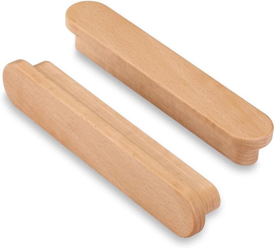 Allecto plus 6 stuks houten meubelhandvat 128mm gatafstand keukenmeubilair en meubellades