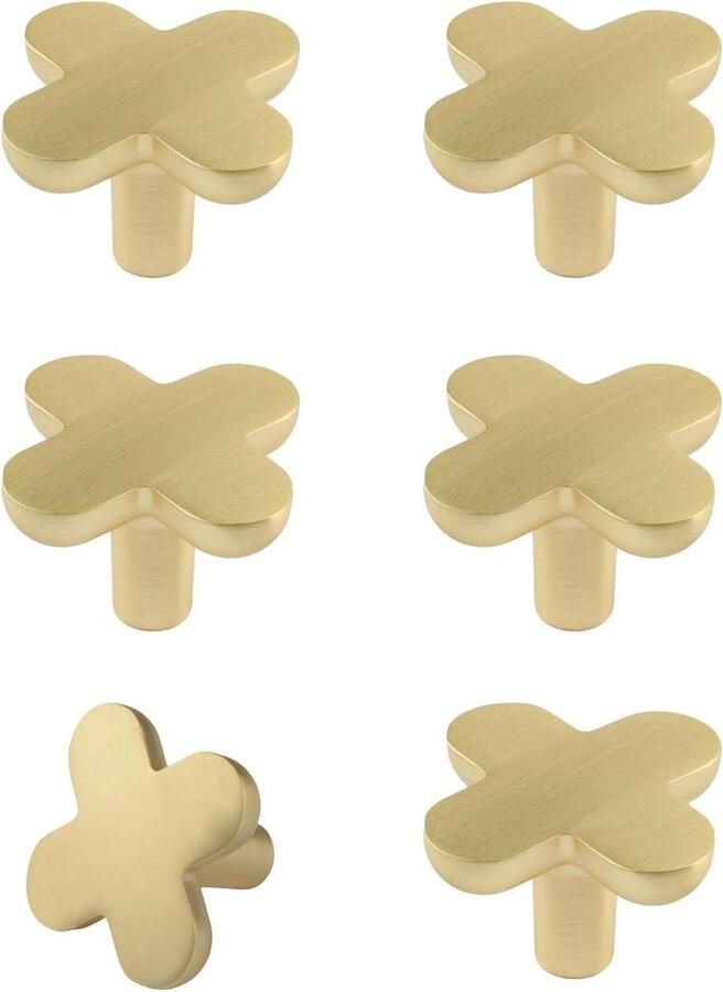 Allecto plus 6 stuks Kruisvormig Handvat Zinklegering Knoppen voor Kast en Garderobe Multifunctioneel en Creatief Design Dressoir Deur Meubel Accessoires met Enkel Gat Decoratieve Lade Trekt