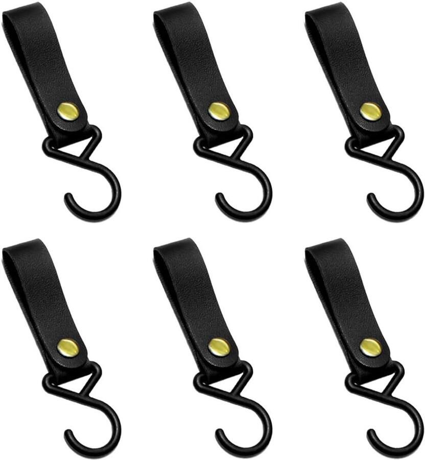 Allecto Plus Leren S Haken Multifunctionele Haken 6 Stuks Keuken Badkamer Kast Organizer