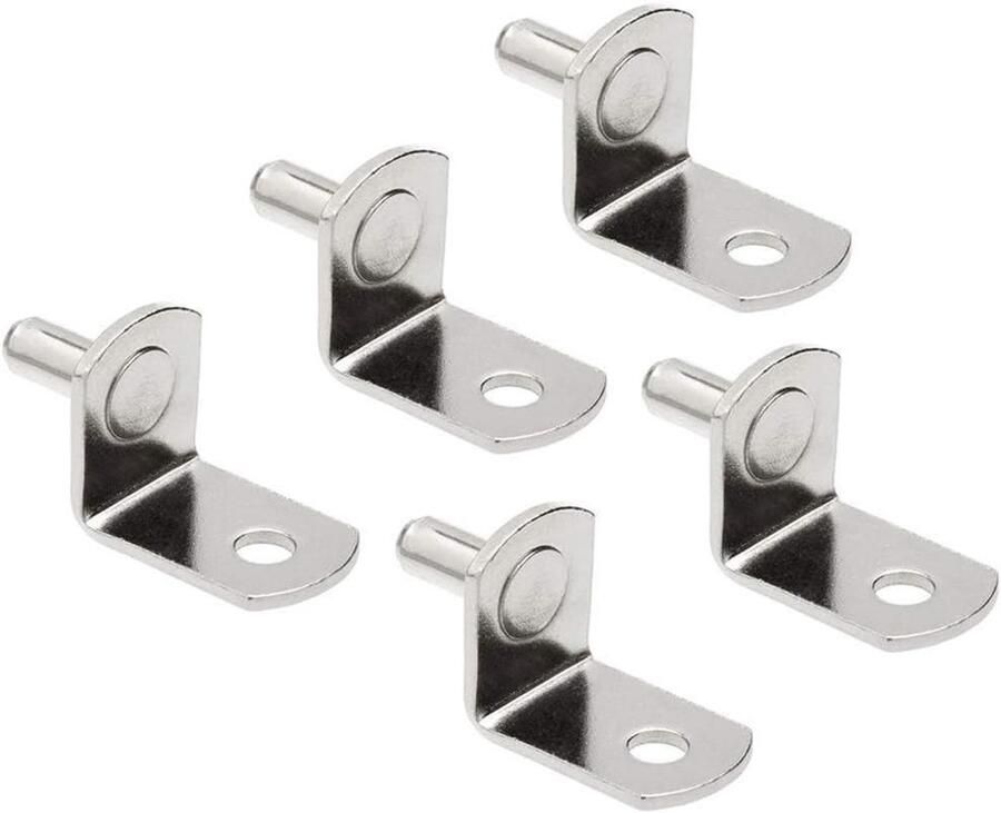 Allecto plus 6mm beugel stijl kabinet plank pinnen nikkel vergulde L-vormige steun meubelkast kast boekenkast Set van 50