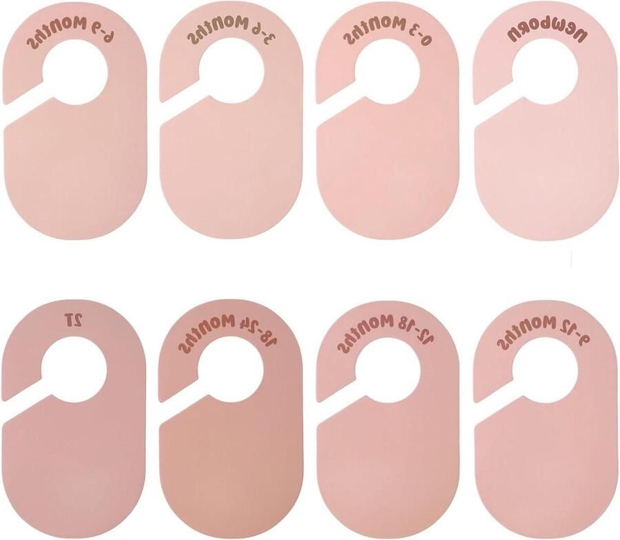 Allecto plus 8 Stuks Dubbelzijdige Maatverdelers voor Babykleding Draagbare Kast Organizer Neutrale Maatlabels voor Baby Jongen Meisje Garderobe Organisatie