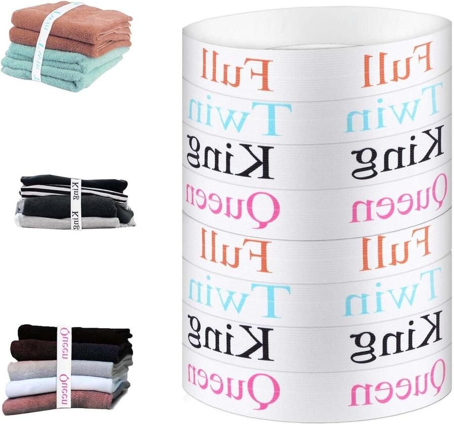 Allecto Plus 8 stuks Elastische Laken Organizers voor Beddengoed Opslag King Queen Twin Full Size Garderobe Slaapzaal Wasserij Organisatie