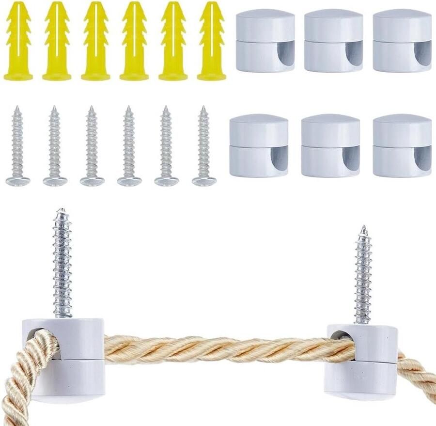 Allecto Plus 8 stuks plafondhaken voor hanglampen wit aluminium haak plafondophanging