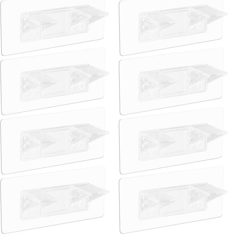 Allecto Plus 8 stuks Plank Ondersteuning Beugels 7 x 15 cm Zelfklevend voor Kasten Boekenplanken Partities