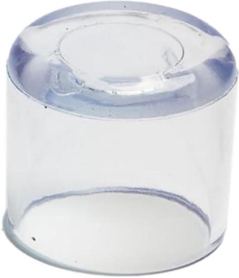 Allecto Plus 8 stuks ronde kunststof stoelpootdoppen transparant antislip onderkant vloerbescherming 60 mm meubel accessoires