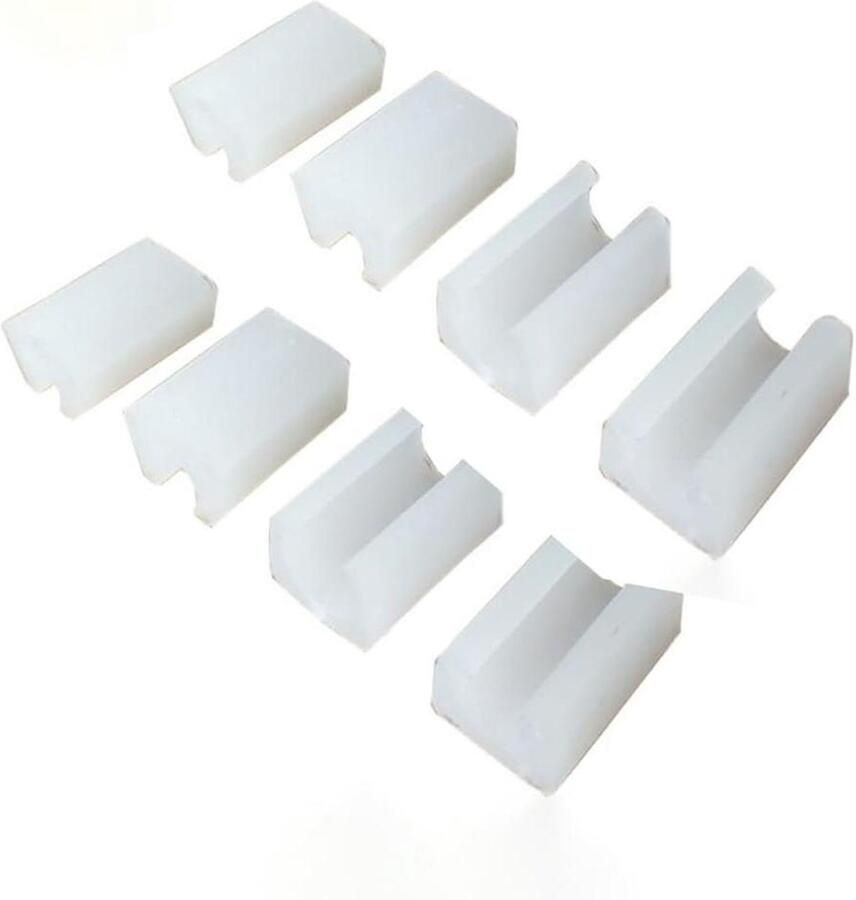 Allecto Plus 8 stuks U-vormige stoelpootdoppen voor vloerbescherming Antislip kunststof Wit 8 mm Stoelpoten Meubelbeschermers Ronde buisvorm