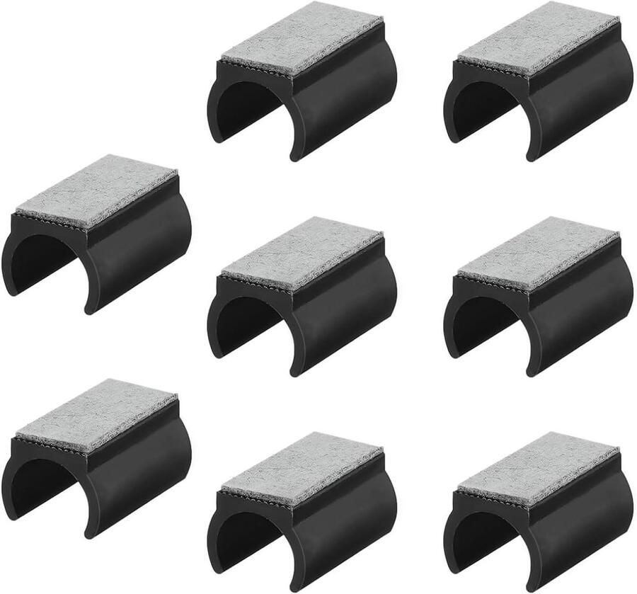 Allecto Plus 8 stuks viltdoppen voor schommelstoelen 25 mm U-vormige glijders voor stoelpoten Antislip en geluidsreducerend