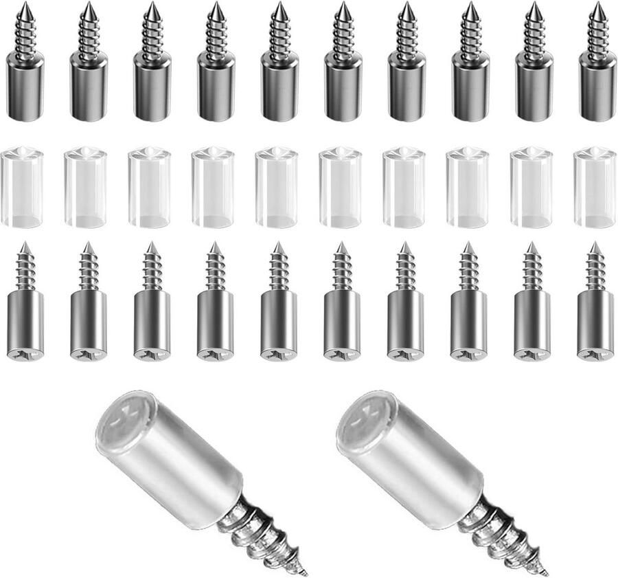 Allecto plus 80 stuks plankdragers van vernikkeld ijzer met siliconen huls Eenvoudig te installeren Ideaal voor kasten en planken Zilverkleurig