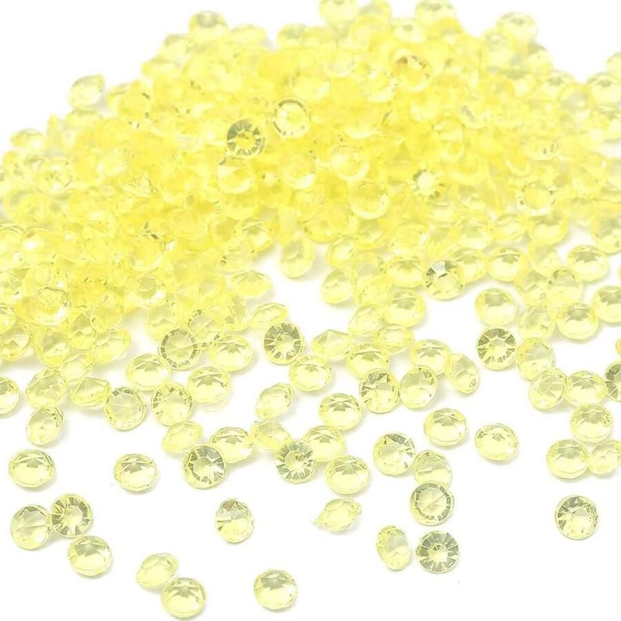 Allecto Plus Acryl Diamant Kristallen 4mm Glitter Verspreide Decoratie Bruiloft Tafel Decoratie 2000 Stuks Geel Valentijnsdag
