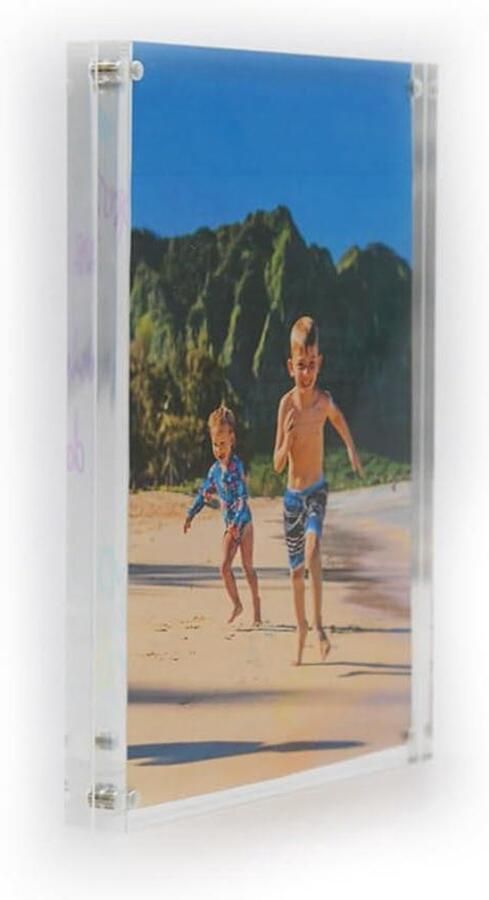 Allecto plus Acryl fotolijst A5 formaat voor op bureau dressoir of wandplank met magneten