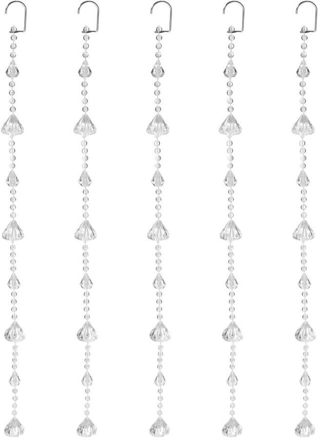 Allecto plus Acryl Kristallen Slingers Bruiloftsdecoratie 5 Stuks Heldere Parels Kroonluchters