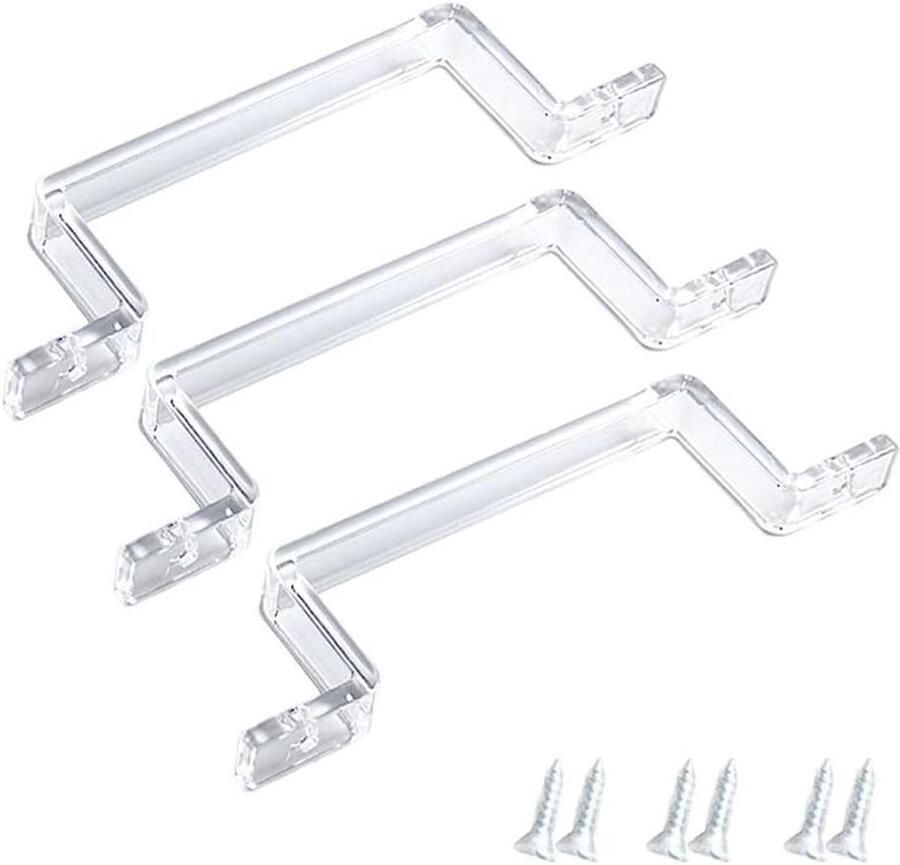 Allecto Plus Acryl Meubels Handvat voor Keuken en Slaapkamer Set van 3 Stuks met 180x18x54mm Kast Deur Pull Dressoir Lade Knop voor Badkamer en Garderobe Duidelijk Design