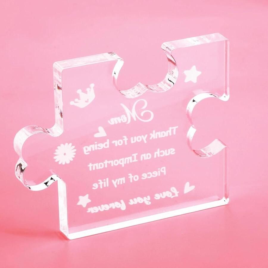 Allecto Plus Acryl Puzzelstuk Plaque 10x8cm Ouders Dag Verjaardag Cadeaus Creatieve Gepersonaliseerde Puzzel Plaque Bureau Decoratie Thuisdecoratie Kerst Thanksgiving Moeder Stijl