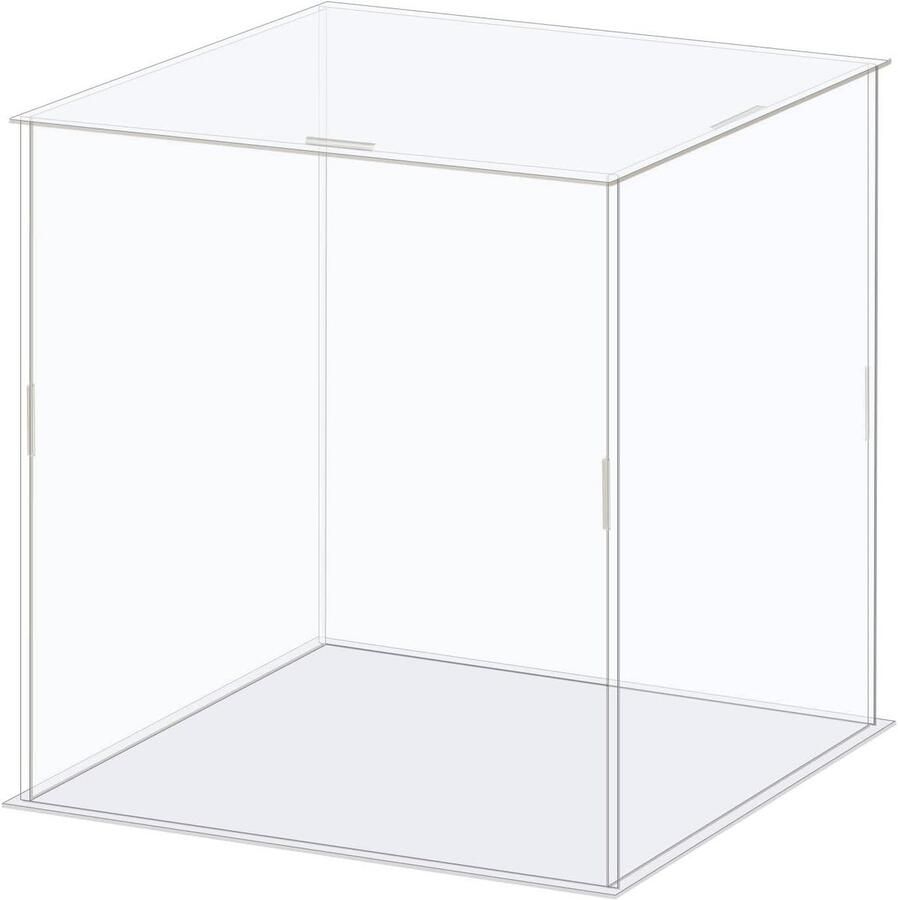 Allecto plus Acryl Vitrine Box voor stofdichte bescherming van verzamelobjecten 16x16x16cm met helder zicht