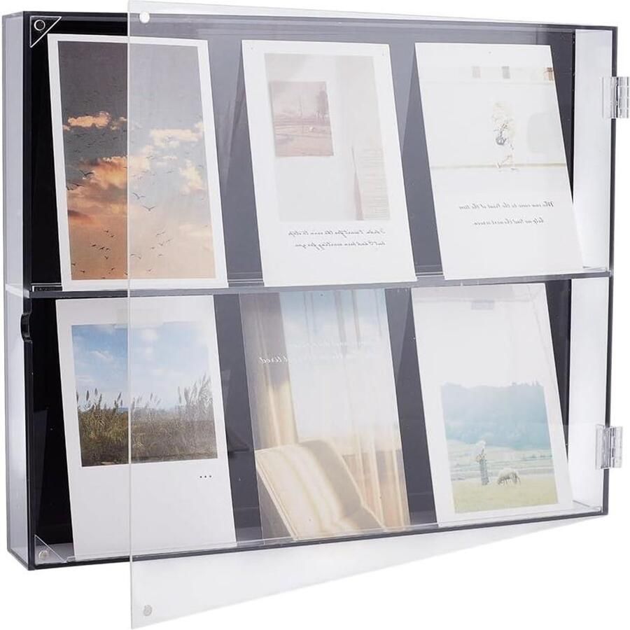 Allecto plus Acryl Vitrine voor Honkbal- en Sportverzamelkaarten 2 Verdiepingen Wandmontage