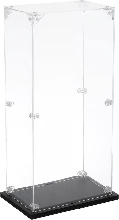 Allecto plus Acryl vitrinekast 10x15x35 cm transparant stofdichte display box voor actiefiguren en verzamelingen
