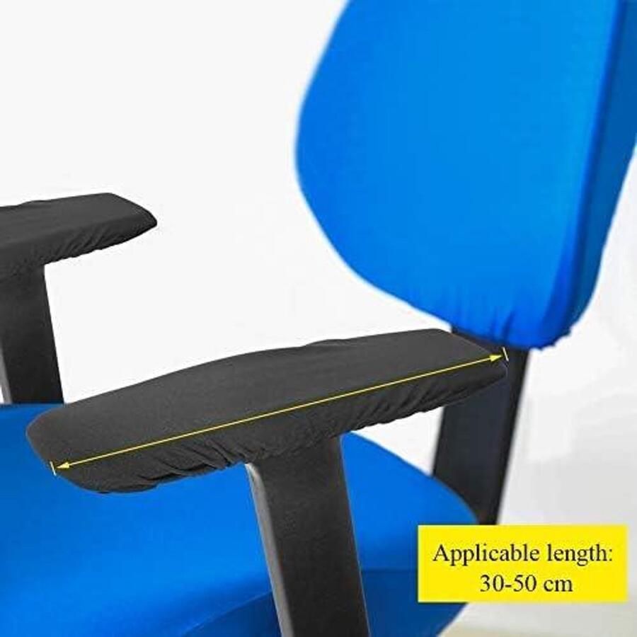 Allecto plus Afneembare armleuninghoezen voor bureaustoel in zwart Universeel elastisch kussen Armleuningbescherming Wasbaar Set van 2