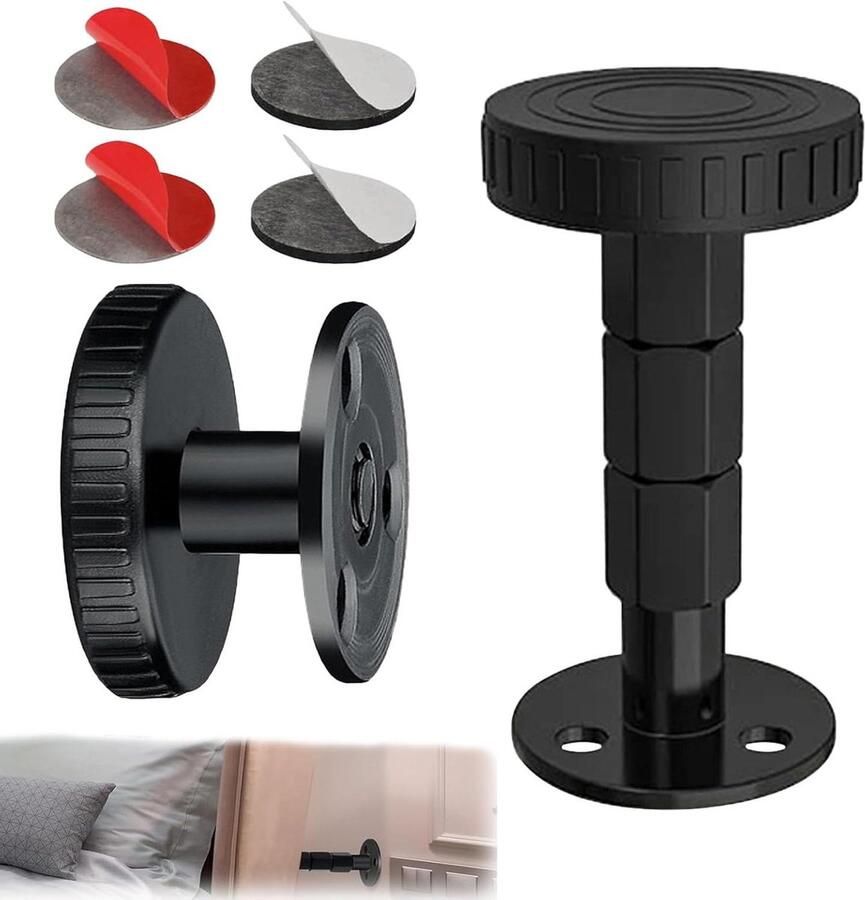 Allecto plus Afstandhouders voor muurwand Set van 2 stuks Kunststof Bedachterwand Hoofdeinde stopper Meubelkussens Schroefdraad Voor bedden kasten banken Kamerwand bescherming 27-40 mm 78 cm