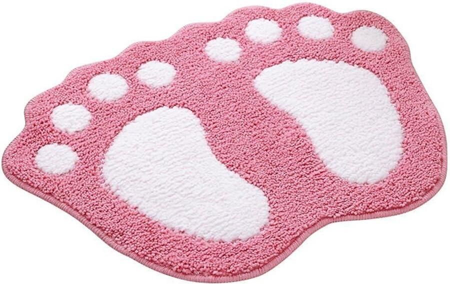 Allecto Plus Anti-slip Badmat voor in de Badkamer Zacht en Absorberend Grote Voeten Design Badkamermat voor Douche of Badkuip Antislip Mat voor Woonkamer Sofa Bed Zachte Voetensteun Tapijt Ruimtebesparend Design