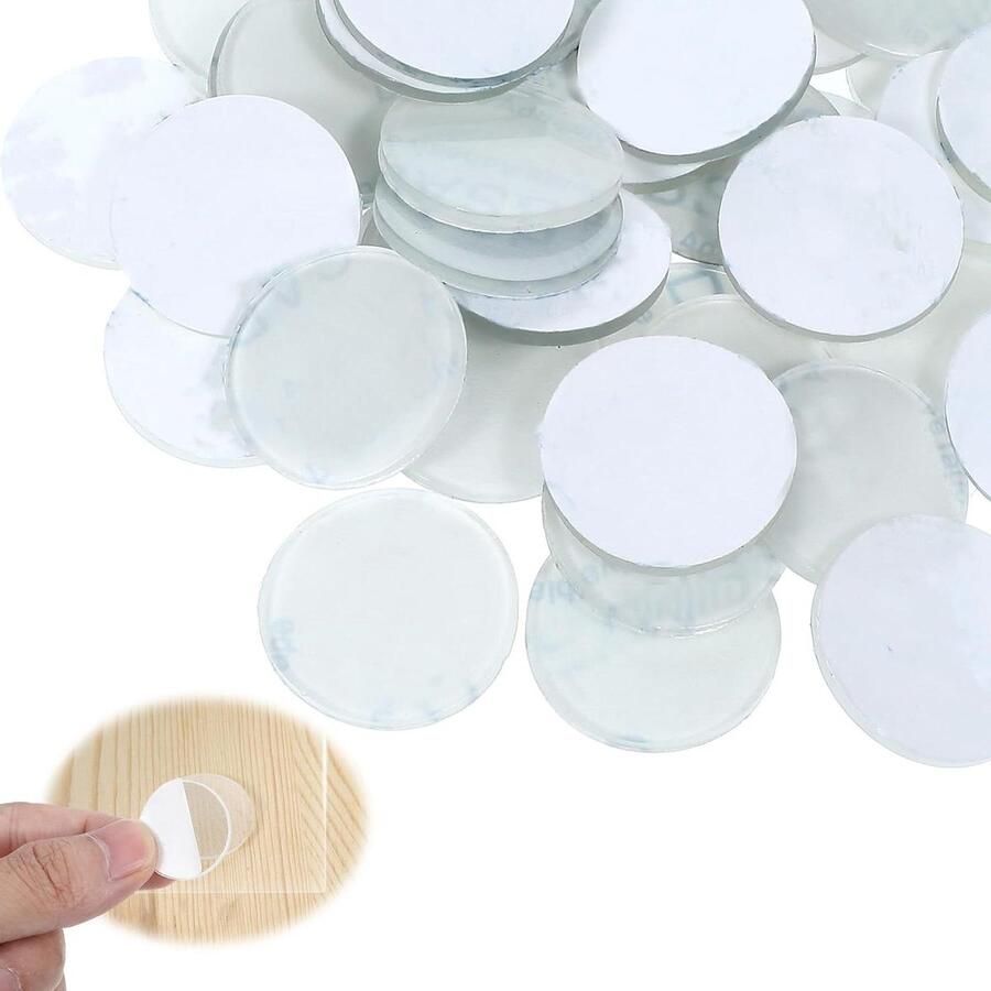 Allecto plus Glazen Tafelblad Anti-Slip Pads Set van 50 Stuks Kastbumpers Zelfklevende Kaststoppers Transparante Rubberen Bumpers Meubelbeschermers Glazen Tafelbladbeschermer 1 Inch Voorkomt Schuiven Geluidsabsorberend