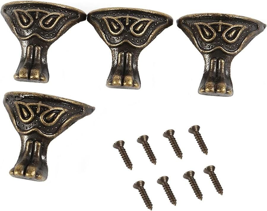 Allecto plus Antiek messing sieraden geschenkdoos meubels hoeken voeten decoratie hoekbeschermer retro fittingen