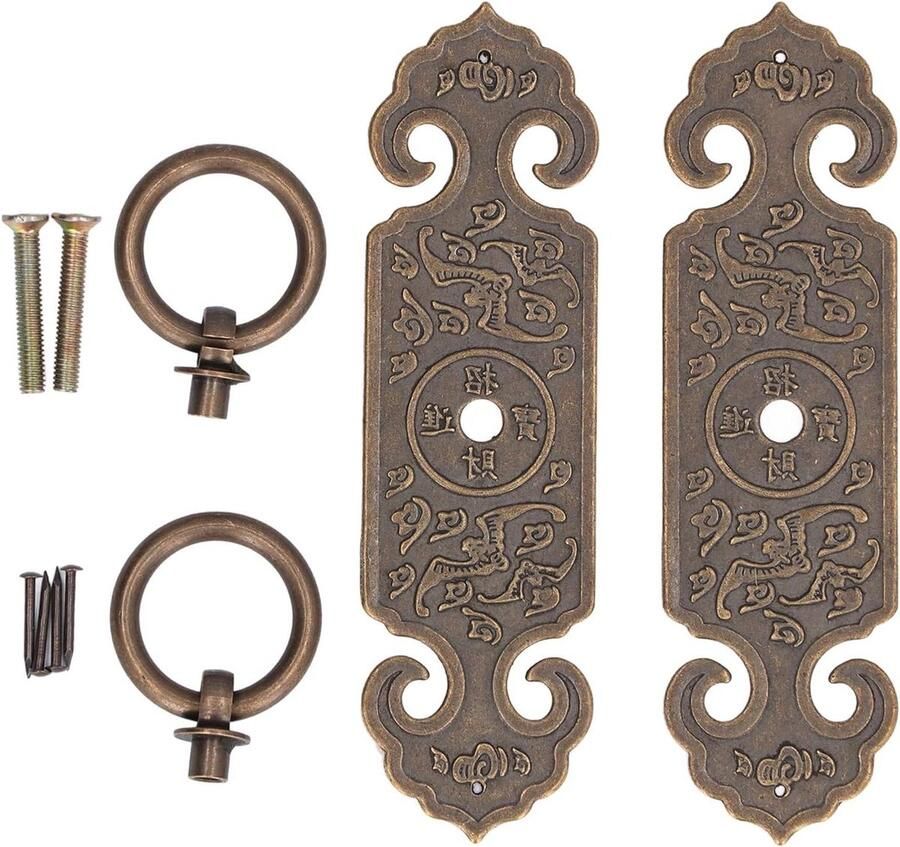 Allecto Plus Antieke Meubels Handvatten Messing Lade Ring Pull Handvatten Huismeubilair Garderobe Klassieke Stijl Kastkast Hardware Vintage Design voor Kast Historische Look Houten Meubels