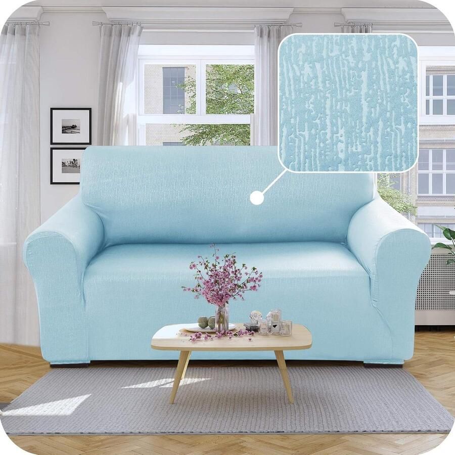 Allecto Plus Antislip bankhoes voor woonkamer zachte bankbeschermer Hemelsblauw 152×83×89 CM Decoratief met antislipFUNCTIE_KEYWORD2 FUNCTIE_KEYWORD3