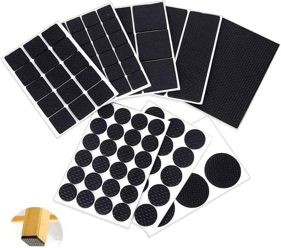 Allecto Plus Antislip Meubel Pads van Rubber voor Tafel Poten Zelfklevende Vilt Vloerbescherming Maten Voorkom Krassen en Schuiven Meubel Accessoires