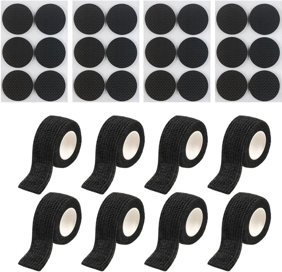 Allecto Plus 8 stuks antislipstickers voor tafels en stoelen Bescherming voor vloer Zelfklevende ronde voetbeschermers