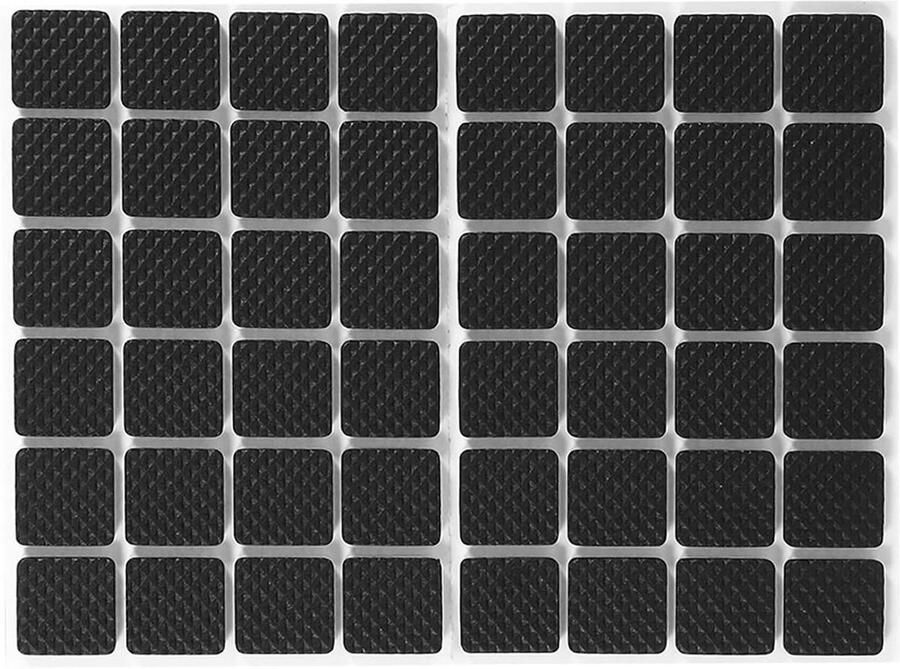 Allecto Plus Antislipvullingen 48 stuks vierkant zwart hardrubber anti-slip voetjes voor kasten Kleine huishoudelijke apparaten Elektronica Fotolijsten Meubellades Kasten