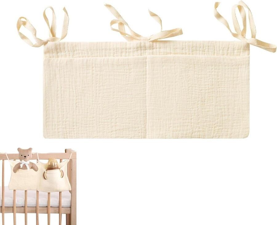 Allecto Plus Armleuning-organizer voor bank met katoenen linnen opbergtas Grijs TV-afstandsbediening opbergtas Praktische opbergruimte Handig inzetbaar op bank stoel of bed