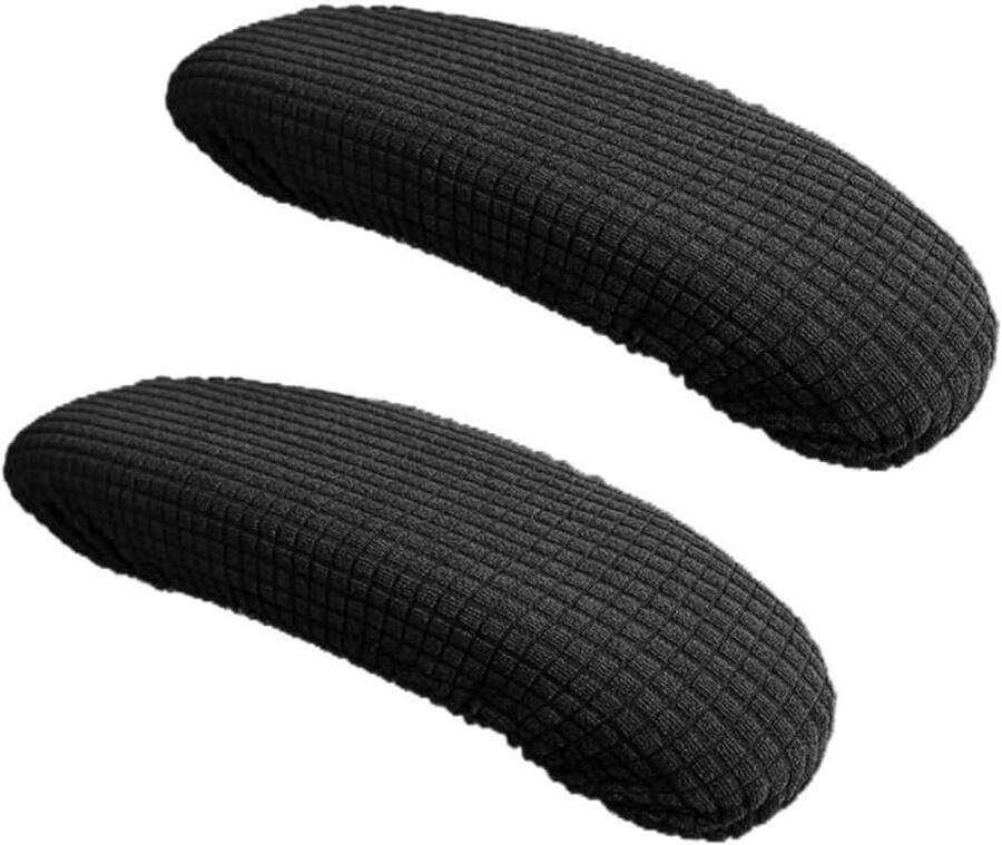Allecto Plus Armleuninghoes voor bureaustoel Elastische armleuningbekleding Armleuningbescherming zwart Thuis en bureau draaistoelen Afneembaar