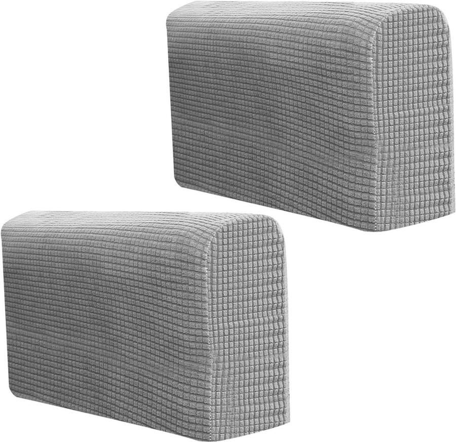 Allecto plus Armsteun Covers Set Verdikte Zachte Arm Caps Antislip Meubelbeschermer Lichtgrijs Stoel Bank Sofa 2 stuks pak
