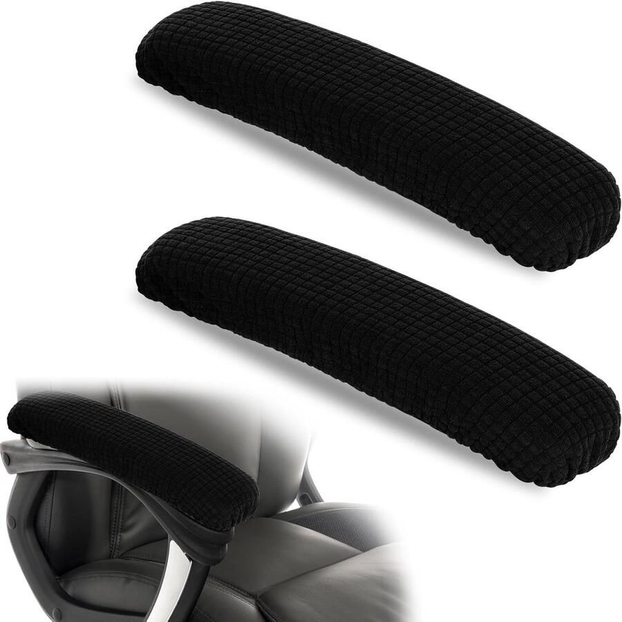 Allecto Plus Armsteunhoezen voor Bureaustoel 2 Stuks Elastische Stretch Armsteun Pads Afneembaar Machinewasbaar Universeel Geschikt 30cm