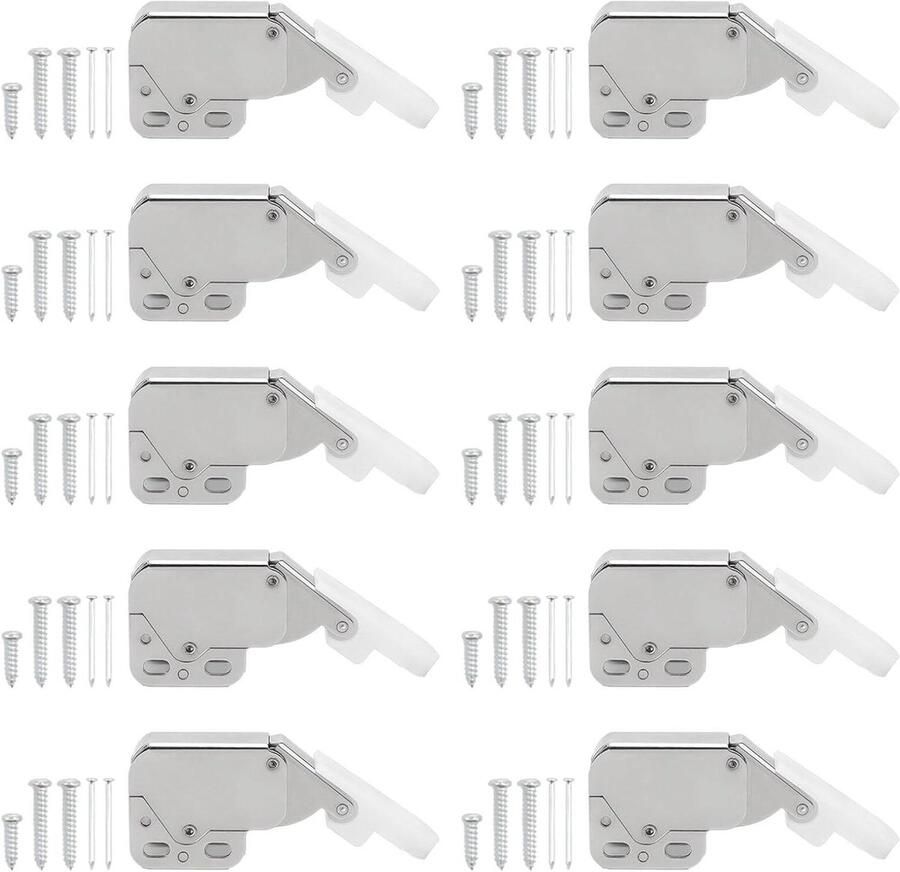Allecto Plus Automatische veervangst push to open touch release vanggrendel 10 stuks met schroeven voor kast kledingkast
