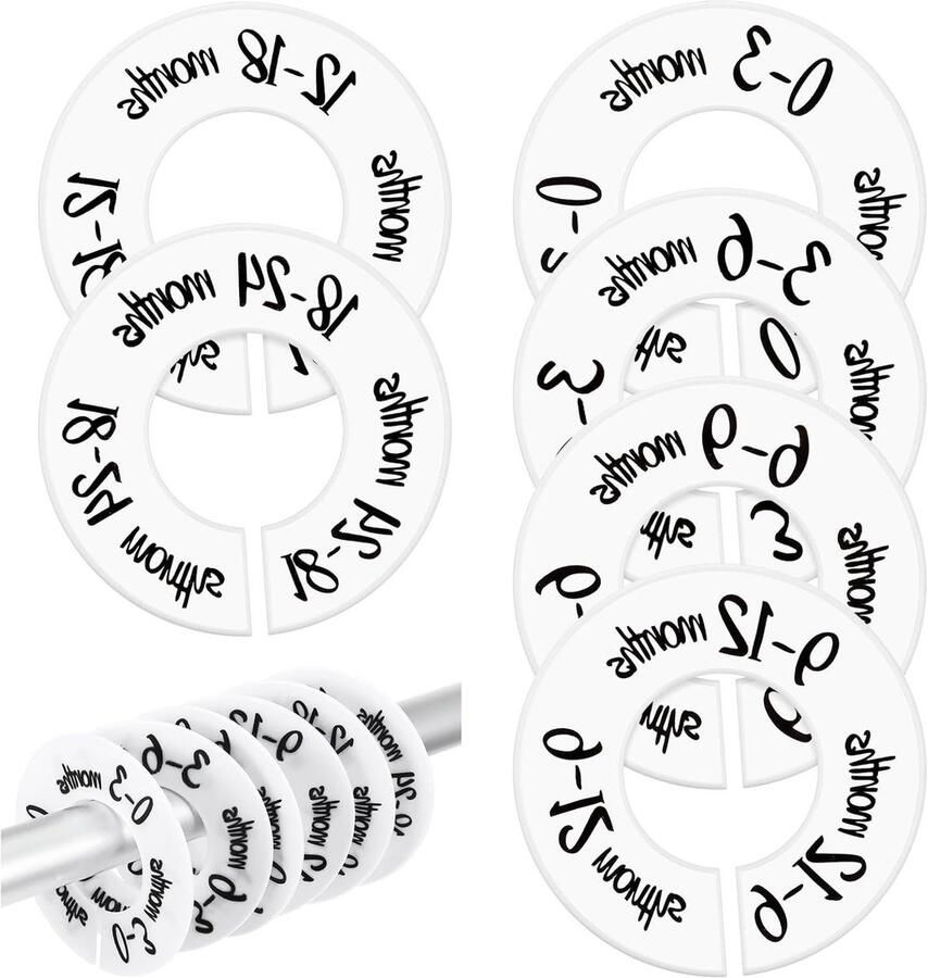 Allecto Plus Babykastverdeler set van 6 verdelers voor babykleding en kinderkamerorganisatie