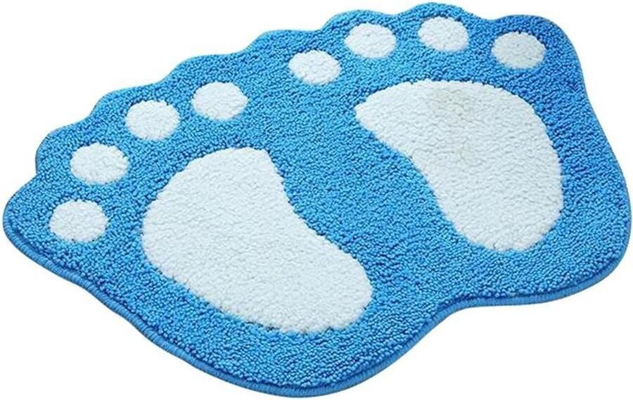 Allecto Plus Badmat Antislip Douchemat Badkamer Tapijt Grote Voeten Absorberend Vloerkleed Woonkamer Bankkussen Voetenmat Tapijt Blauw 48 x 67cm