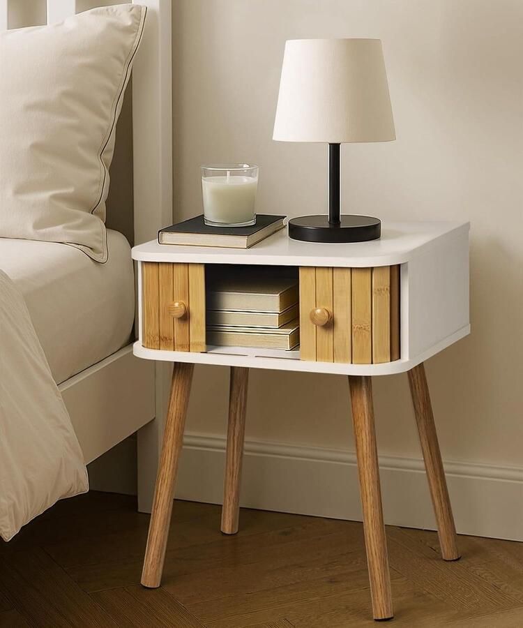 Allecto plus Bamboe nachtkastje met lade en opbergruimte