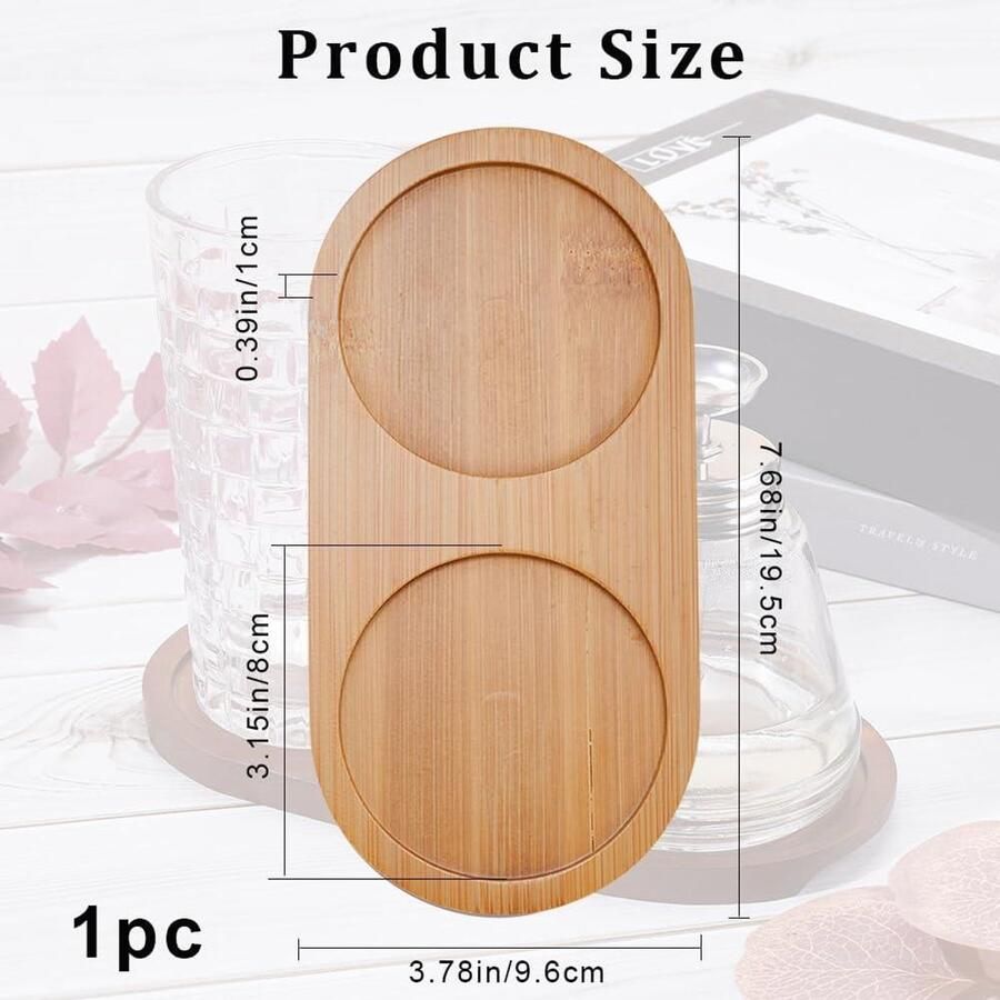 Allecto plus Bamboe Zeepdispenser Vanity Cup Dienblad Badkamer Teller Keuken Trays Dressoir Sieraden Ring Schotel Comestic Houder Bad Parfum Make-up Sieraden Organizer voor Badkamer Thuis Keuken