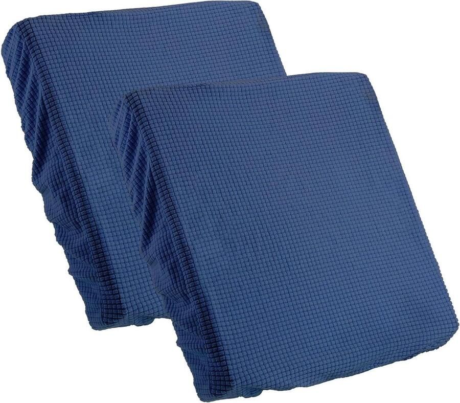 Allecto plus Bankhoes 2 stuks elastische polyester bankovertrek donkerblauw wasbaar antislip. Perfect voor thuisgebruik 50 x 50 cm